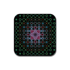 Digital Art Background Colors Rubber Square Coaster (4 Pack)  by Sapixe