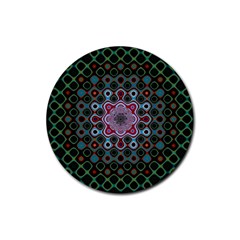 Digital Art Background Colors Rubber Coaster (Round) 