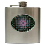 Digital Art Background Colors Hip Flask (6 oz) Front