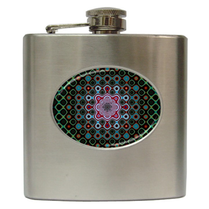 Digital Art Background Colors Hip Flask (6 oz)