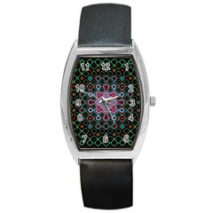 Digital Art Background Colors Barrel Style Metal Watch