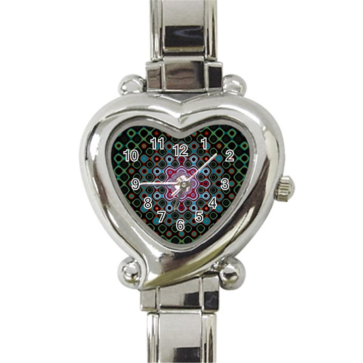 Digital Art Background Colors Heart Italian Charm Watch