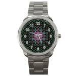 Digital Art Background Colors Sport Metal Watch Front