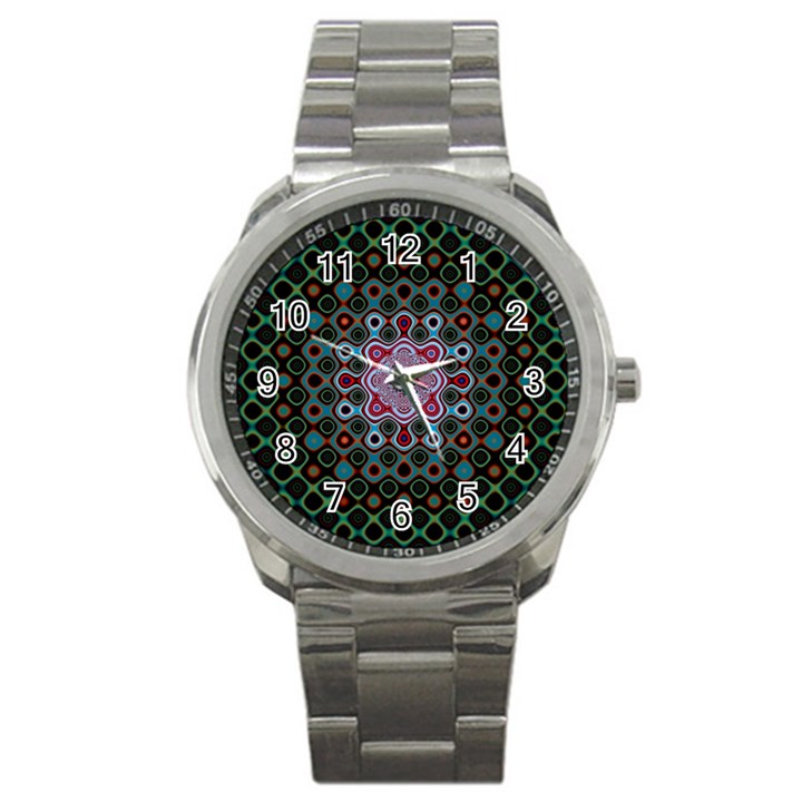 Digital Art Background Colors Sport Metal Watch