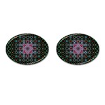 Digital Art Background Colors Cufflinks (Oval) Front(Pair)