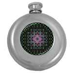 Digital Art Background Colors Round Hip Flask (5 oz) Front