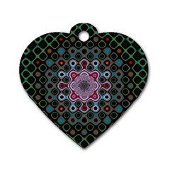 Digital Art Background Colors Dog Tag Heart (One Side)