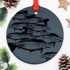 Carp Fish Round Ornament (two Sides) by kunstklamotte023