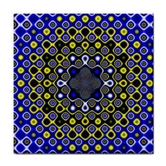 Digital Art Background Yellow Blue Tile Coasters by Sapixe