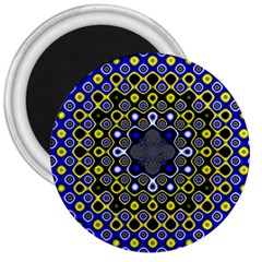 Digital Art Background Yellow Blue 3  Magnets by Sapixe