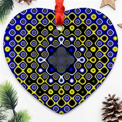 Digital Art Background Yellow Blue Ornament (heart) by Sapixe