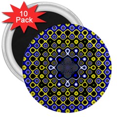 Digital Art Background Yellow Blue 3  Magnets (10 Pack)  by Sapixe