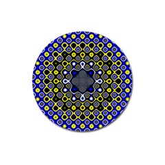 Digital Art Background Yellow Blue Magnet 3  (round) by Sapixe