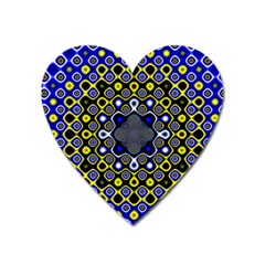 Digital Art Background Yellow Blue Heart Magnet by Sapixe