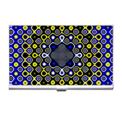 Digital Art Background Yellow Blue Business Card Holder by Sapixe