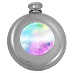 Background Art Abstract Watercolor Round Hip Flask (5 oz) Front