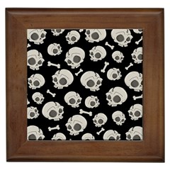 Halloween Skull Pattern Framed Tiles by Valentinaart