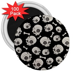 Halloween Skull Pattern 3  Magnets (100 Pack) by Valentinaart