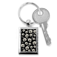 Halloween Skull Pattern Key Chains (rectangle)  by Valentinaart