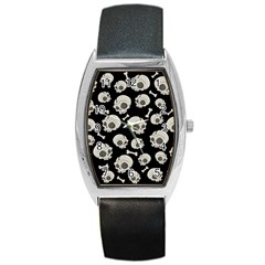 Halloween Skull Pattern Barrel Style Metal Watch by Valentinaart