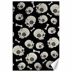 Halloween Skull Pattern Canvas 24  X 36  by Valentinaart