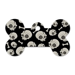 Halloween Skull Pattern Dog Tag Bone (one Side) by Valentinaart