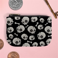 Halloween Skull Pattern Mini Coin Purse by Valentinaart