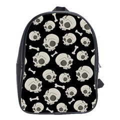 Halloween Skull Pattern School Bag (large) by Valentinaart