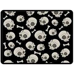 Halloween Skull Pattern Fleece Blanket (large)  by Valentinaart