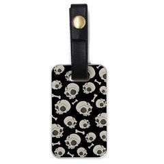 Halloween Skull Pattern Luggage Tags (one Side)  by Valentinaart