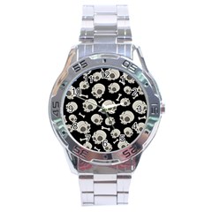 Halloween Skull Pattern Stainless Steel Analogue Watch by Valentinaart