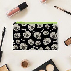 Halloween Skull Pattern Cosmetic Bag (xs) by Valentinaart