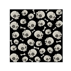 Halloween Skull Pattern Small Satin Scarf (square) by Valentinaart