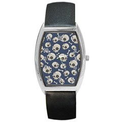 Halloween Skull Pattern Barrel Style Metal Watch by Valentinaart