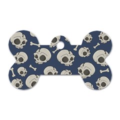 Halloween Skull Pattern Dog Tag Bone (one Side) by Valentinaart