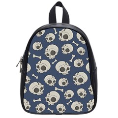 Halloween Skull Pattern School Bag (small) by Valentinaart