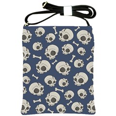 Halloween Skull Pattern Shoulder Sling Bag by Valentinaart