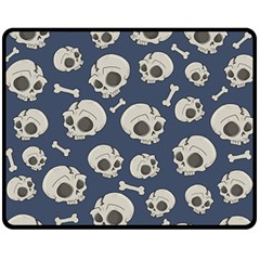 Halloween Skull Pattern Fleece Blanket (medium)  by Valentinaart