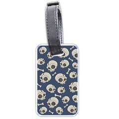 Halloween Skull Pattern Luggage Tags (one Side)  by Valentinaart