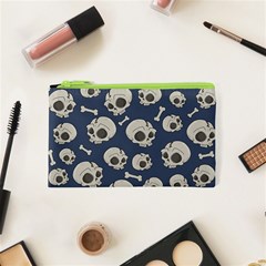 Halloween Skull Pattern Cosmetic Bag (xs) by Valentinaart