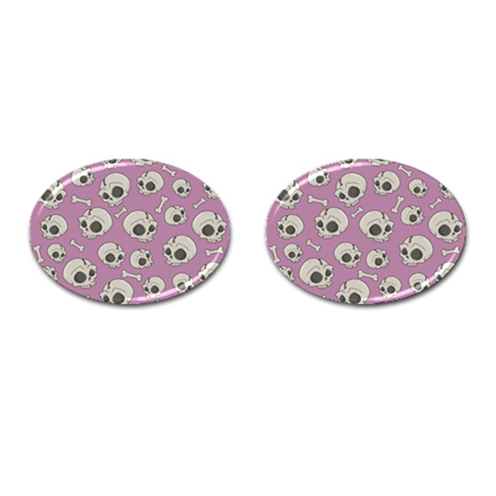 Halloween skull pattern Cufflinks (Oval)