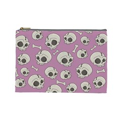 Halloween Skull Pattern Cosmetic Bag (large) by Valentinaart