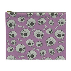 Halloween Skull Pattern Cosmetic Bag (xl) by Valentinaart