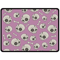 Halloween Skull Pattern Fleece Blanket (large)  by Valentinaart