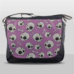 Halloween Skull Pattern Messenger Bag by Valentinaart