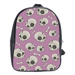 Halloween skull pattern School Bag (XL) Front