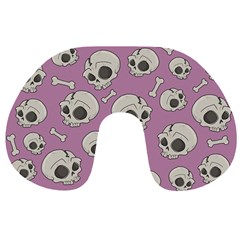 Halloween Skull Pattern Travel Neck Pillows by Valentinaart