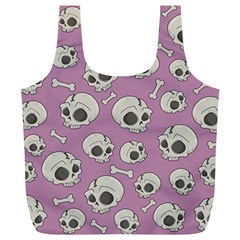 Halloween Skull Pattern Full Print Recycle Bag (xl) by Valentinaart