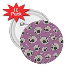 Halloween Skull Pattern 2 25  Buttons (10 Pack)  by Valentinaart