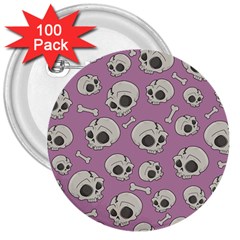 Halloween Skull Pattern 3  Buttons (100 Pack)  by Valentinaart